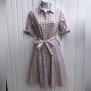 Calvin Klein | NWT Plaid Picnic Fit/Flare Midi Dress Country Prairie Cottagecore